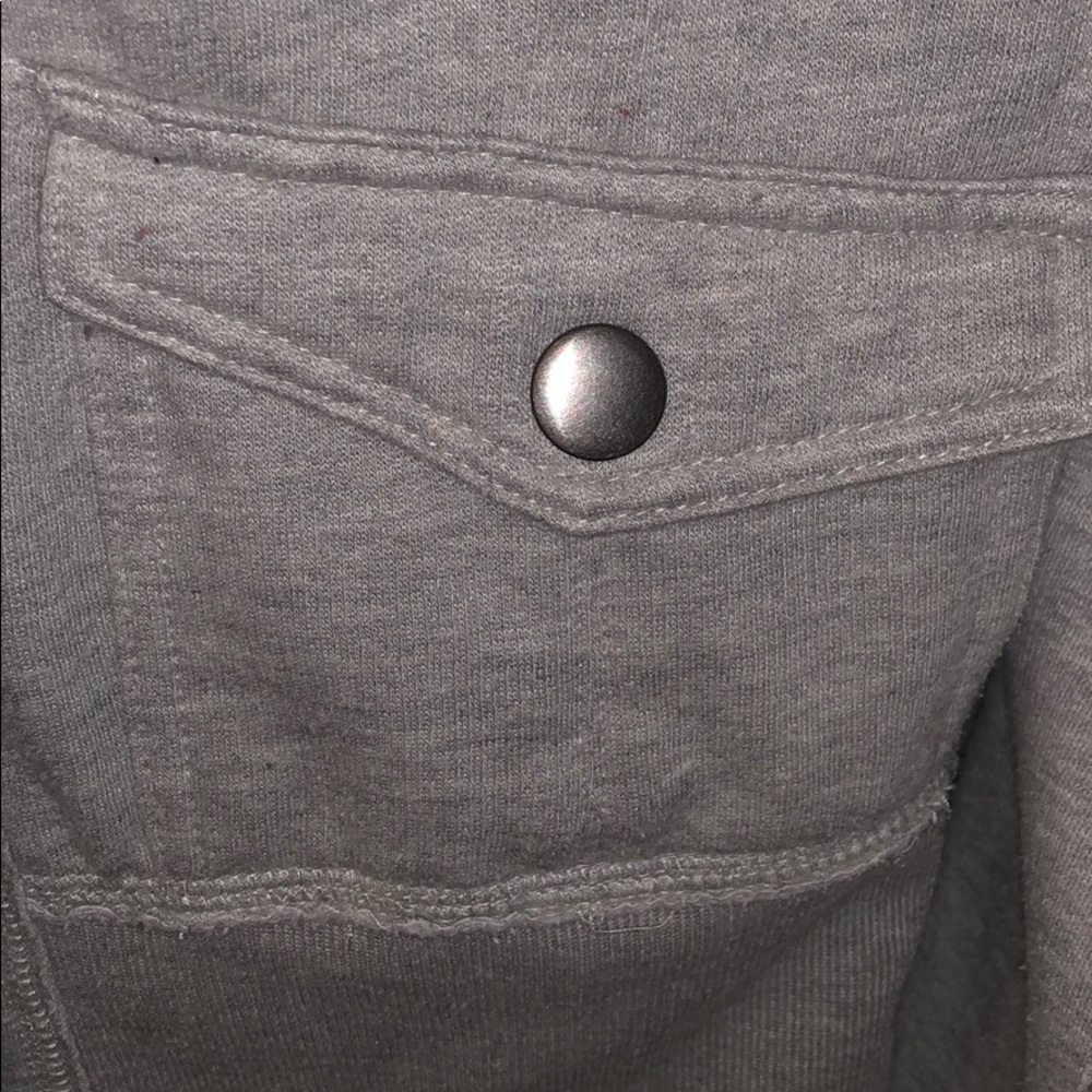 Charlotte Russe Gray Lightweight Button Bomber Coat - Picture 4 of 5